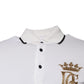 Dolce & Gabbana Off White Crown Cotton Collared Polo T-shirt