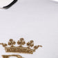 Dolce & Gabbana Off White Crown Cotton Collared Polo T-shirt