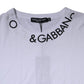 Dolce & Gabbana White Cotton Logo Crew Neck Short Sleeves T-shirt