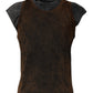 Dolce & Gabbana Brown Cotton Round Neck Sleeveless T-shirt