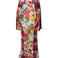 Dolce & Gabbana Multicolor Floral Lace Silk Abaya Long Sleeves Dress