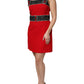 Dolce & Gabbana Red Wool Sleeveless A-line Flared Mini Dress