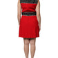 Dolce & Gabbana Red Wool Sleeveless A-line Flared Mini Dress