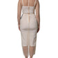 Dolce & Gabbana White Sheer Tulle Bustier Bodycon Midi Dress