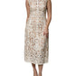 Dolce & Gabbana White Cut Out Leather Sleeveless Midi Dress