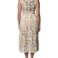 Dolce & Gabbana White Cut Out Leather Sleeveless Midi Dress