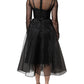 Dolce & Gabbana Black Tulle A-line Midi Cocktail Gown Dress