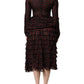 Dolce & Gabbana Black Red Polka Dot Silk Layered Midi Dress