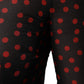 Dolce & Gabbana Black Red Polka Dot Silk Layered Midi Dress