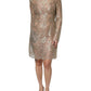 Dolce & Gabbana Gold Floral Lace A-line Sheath Mini Dress