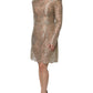 Dolce & Gabbana Gold Floral Lace A-line Sheath Mini Dress