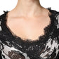 Dolce & Gabbana Black Silk Floral Lace Ricamo Ball Maxi Dress