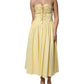 Philosophy Yellow Cotton Corset Midi Dress