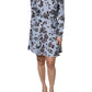 Valentino Light Blue Floral Long Sleeves A-line Mini Dress