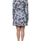 Valentino Light Blue Floral Long Sleeves A-line Mini Dress