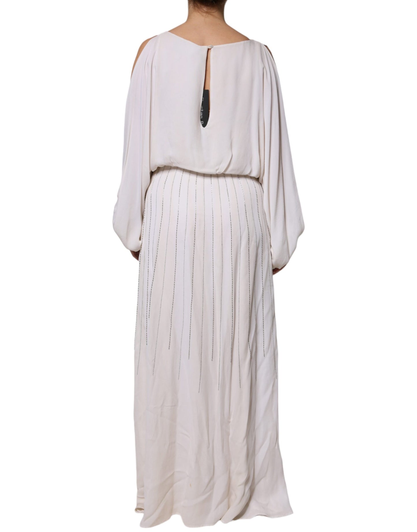 Christian Pellizzari Off White Embellished Long Maxi Dress