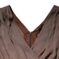 Peserico Brown Sleeveless Deep V-neck A-line Long Maxi Dress