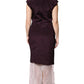 Barbara Casasola Brown Silk Short Sleeves Sheath Maxi Dress