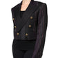 Dolce & Gabbana Multicolor Stripes Wool Cropped Blazer Coat Jacket