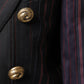 Dolce & Gabbana Multicolor Stripes Wool Cropped Blazer Coat Jacket
