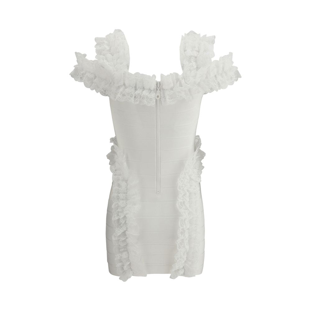 Self-Portrait Knit Ruffle Mini Dress