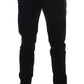 Dolce & Gabbana Black Gray Wool Casual Trousers Stripe Pants