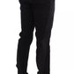 Dolce & Gabbana Black Gray Wool Casual Trousers Stripe Pants