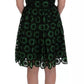 Dolce & Gabbana Green Floral Ricamo A-Line Shift Dress