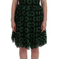 Dolce & Gabbana Green Floral Ricamo A-Line Shift Dress