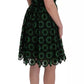 Dolce & Gabbana Green Floral Ricamo A-Line Shift Dress