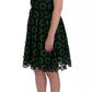 Dolce & Gabbana Green Floral Ricamo A-Line Shift Dress