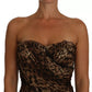 Dolce & Gabbana Brown Leopard Silk Chiffon Ruched Mermaid Maxi Dress