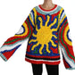 Dolce & Gabbana Multicolor Sun Ruffled Top Blouse Sweater