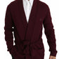 Dolce & Gabbana Bordeaux Cashmere Crown Cardigan Sweater