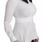 Dolce & Gabbana Black White Decorative Buttons Tops Shirt Blouse