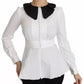 Dolce & Gabbana Black White Decorative Buttons Tops Shirt Blouse
