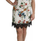 Dolce & Gabbana White Lace Floral Vase Shift Mini Dress