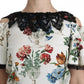 Dolce & Gabbana White Lace Floral Vase Shift Mini Dress