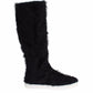 Dolce & Gabbana Elegant Black Fur Leather Flat Sneaker Boots