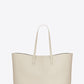 Saint Laurent White Calf Leather Tote Shoulder Bag