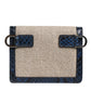 Dolce & Gabbana Beige Blue Leather Canvas Bifold Crossbody Bag