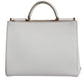 Dolce & Gabbana White Leather Logo Top Handle Tote Crossbody Bag