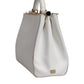 Dolce & Gabbana White Leather Logo Top Handle Tote Crossbody Bag