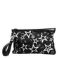 Dolce & Gabbana Black White Stars Pattern Clutch Pouch Bag