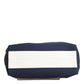 Dolce & Gabbana White Navy Striped Canvas Top Handle Tote Bag