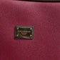 Dolce & Gabbana Fuchsia Khaki Leather Trolley Travel Wheel Suitcase Bag