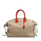 Dolce & Gabbana Beige Suede Leather Top Handle Duffle Bag