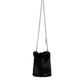 Dolce & Gabbana Black Faux Fur Silver Chain Crossbody Shoulder Purse Bag