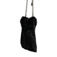 Dolce & Gabbana Black Faux Fur Silver Chain Crossbody Shoulder Purse Bag