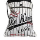 Dolce & Gabbana Black White Striped Polyester Drawstring Backpack Bag